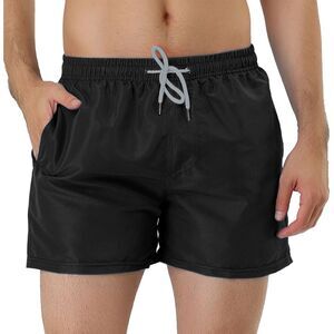 Swim Shorts Summer Drawstring Waist Color Mesh Lining Swimming Board Shorts